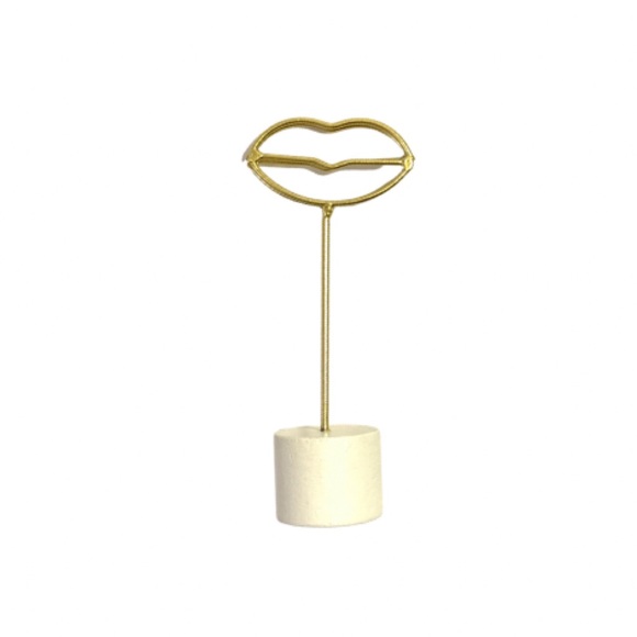 Gold Lips Metal Photo Clip Holder Stand - Picture 5 of 6